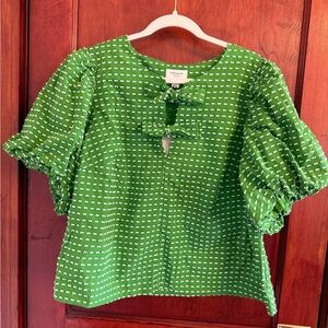 Kate Spade x Target Green Puff Sleeve Blouse XXL NWT